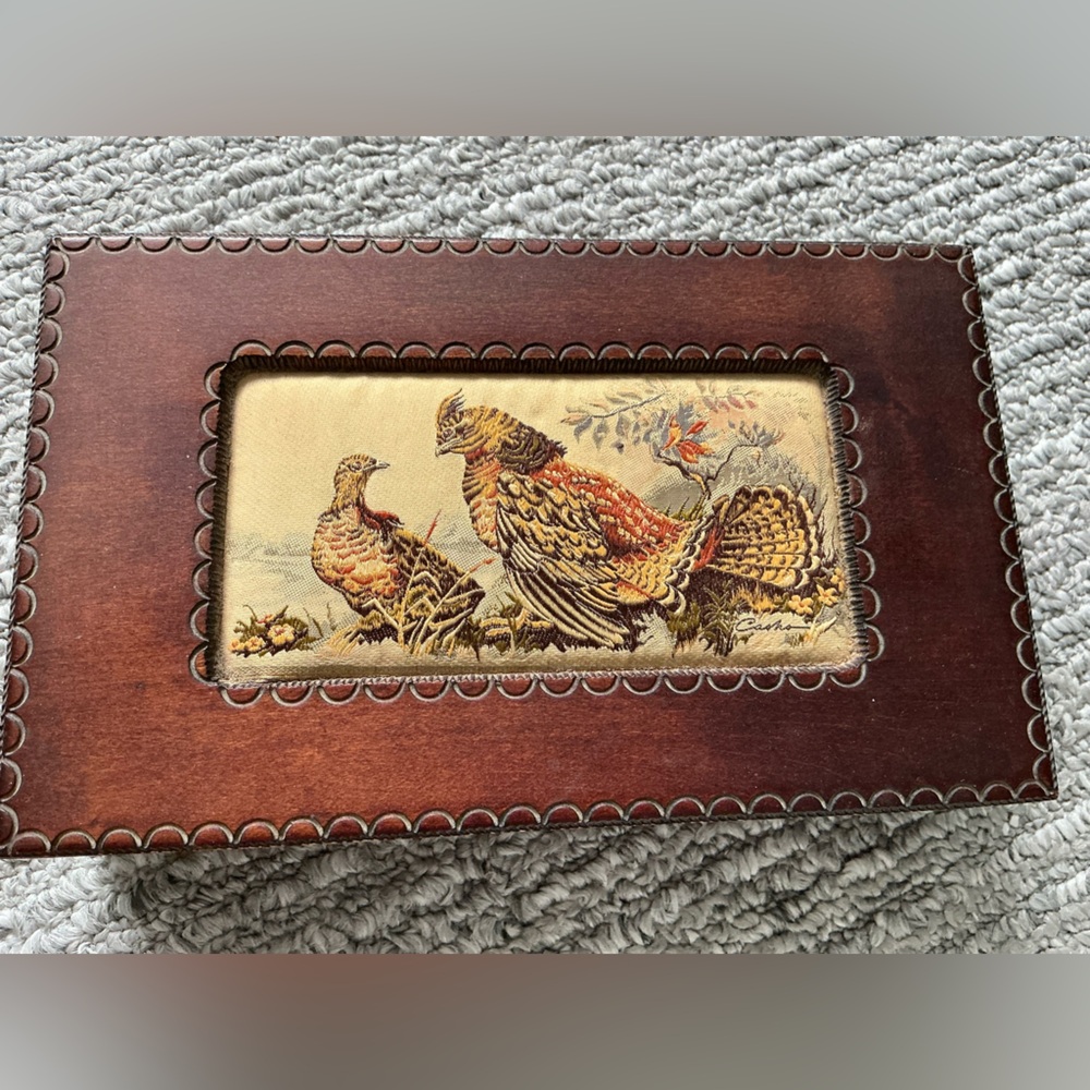 Vintage Wooden Music Trinket  Old Box J. & J. Cash Coventry England